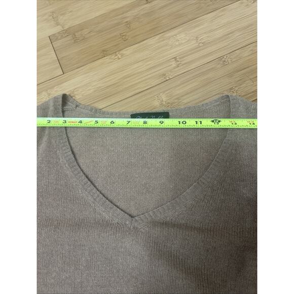 Claudia Nichole 100% Cashmere Oversized V-Neck Sweater Camel Luxe XS (Fits S) - Picture 4 of 6